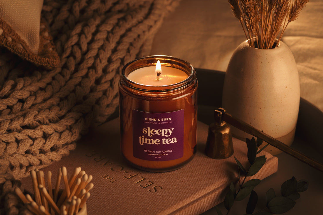Blend & Burn Sleepy Time Tea lavender soy candle from the Self Care & Calm collection