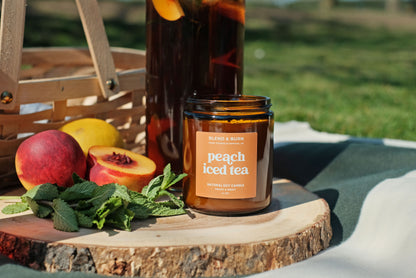 Blend & Burn – Norfolk Natural Soy Candle – Peach Iced Tea – Tea Scented – Non Toxic – Fruity, Summer Scent