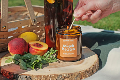 Blend & Burn – Norfolk Natural Soy Candle – Peach Iced Tea – Tea Scented – Non Toxic – Fruity, Summer Scent