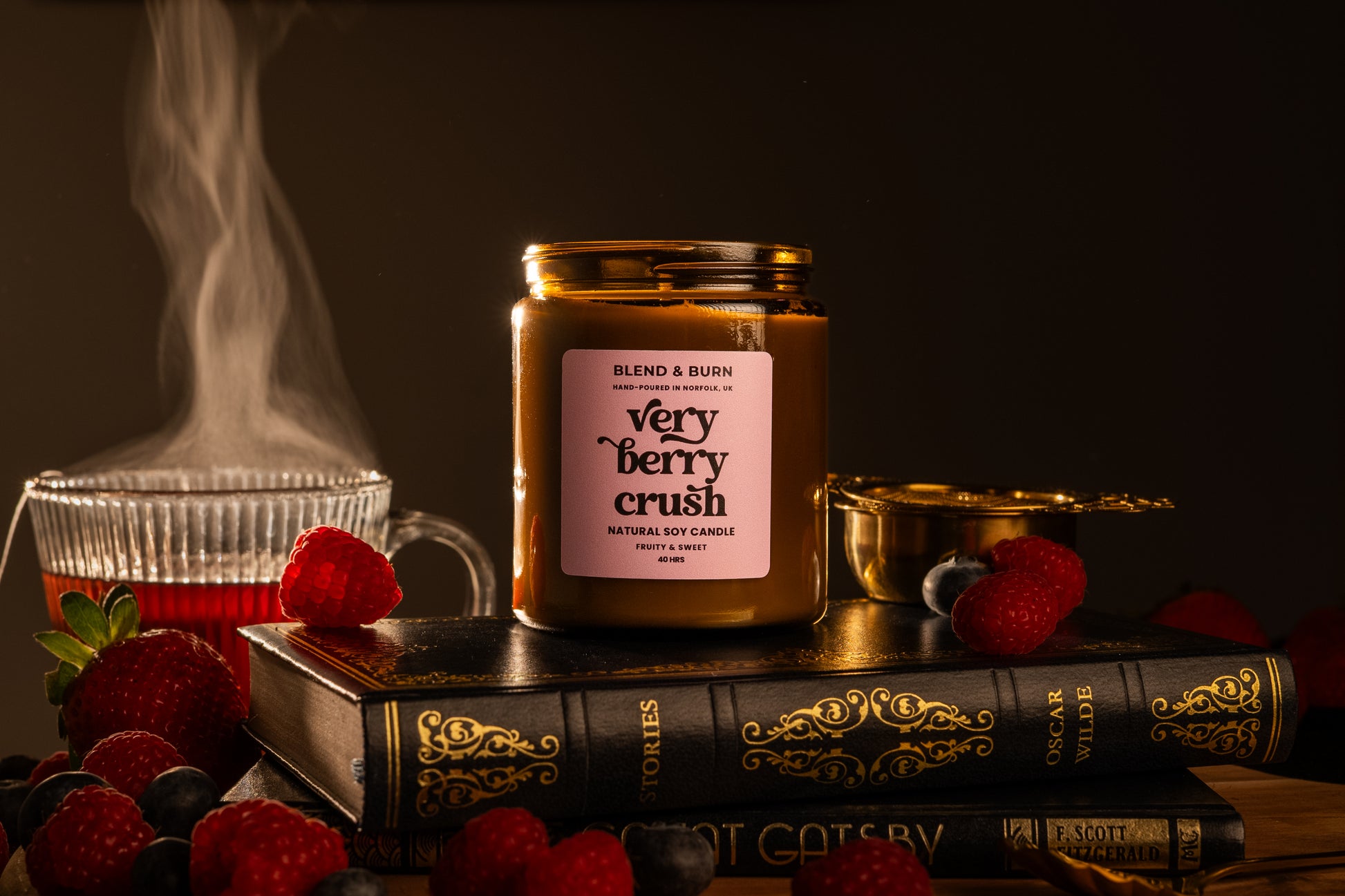 Blend & Burn – Norfolk Natural Soy Candles – Very Berry Crush – Berry Tea Scented Candle – Non Toxic – Luxury – Handmade - High Quality