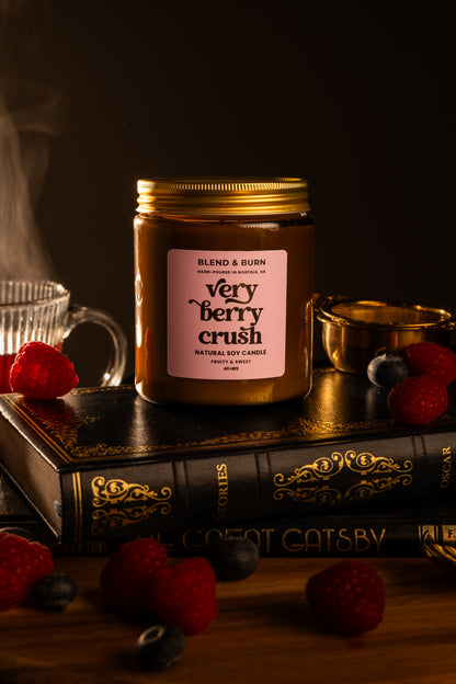 Blend & Burn – Norfolk Natural Soy Candles – Very Berry Crush – Berry Tea Scented Candle – Non Toxic – Luxury – Handmade - High Quality