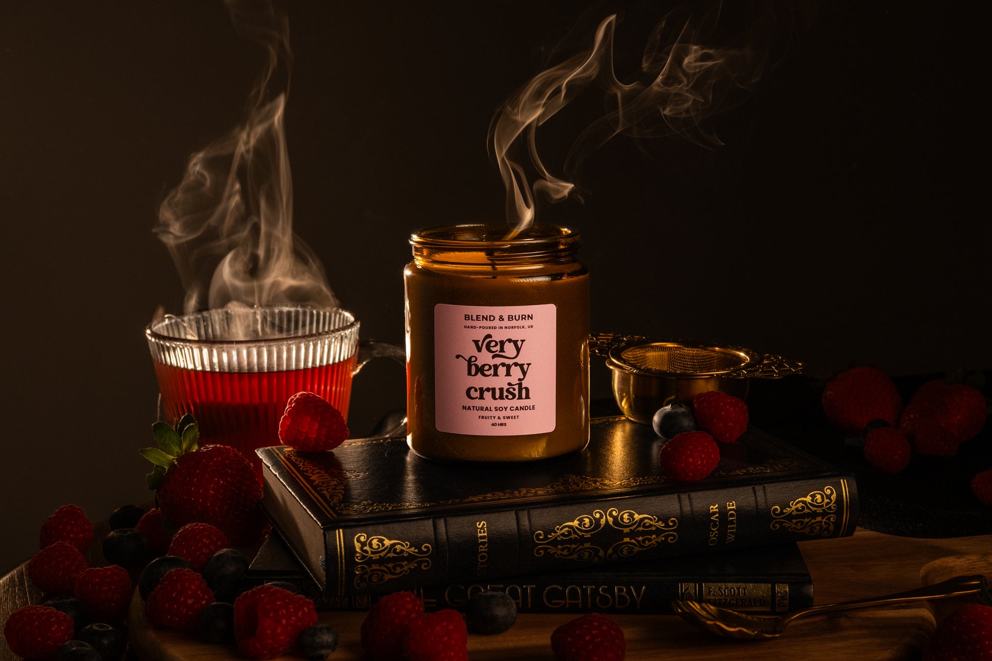 Blend & Burn – Norfolk Natural Soy Candles – Very Berry Crush – Berry Tea Scented Candle – Non Toxic – Luxury – Handmade - High Quality