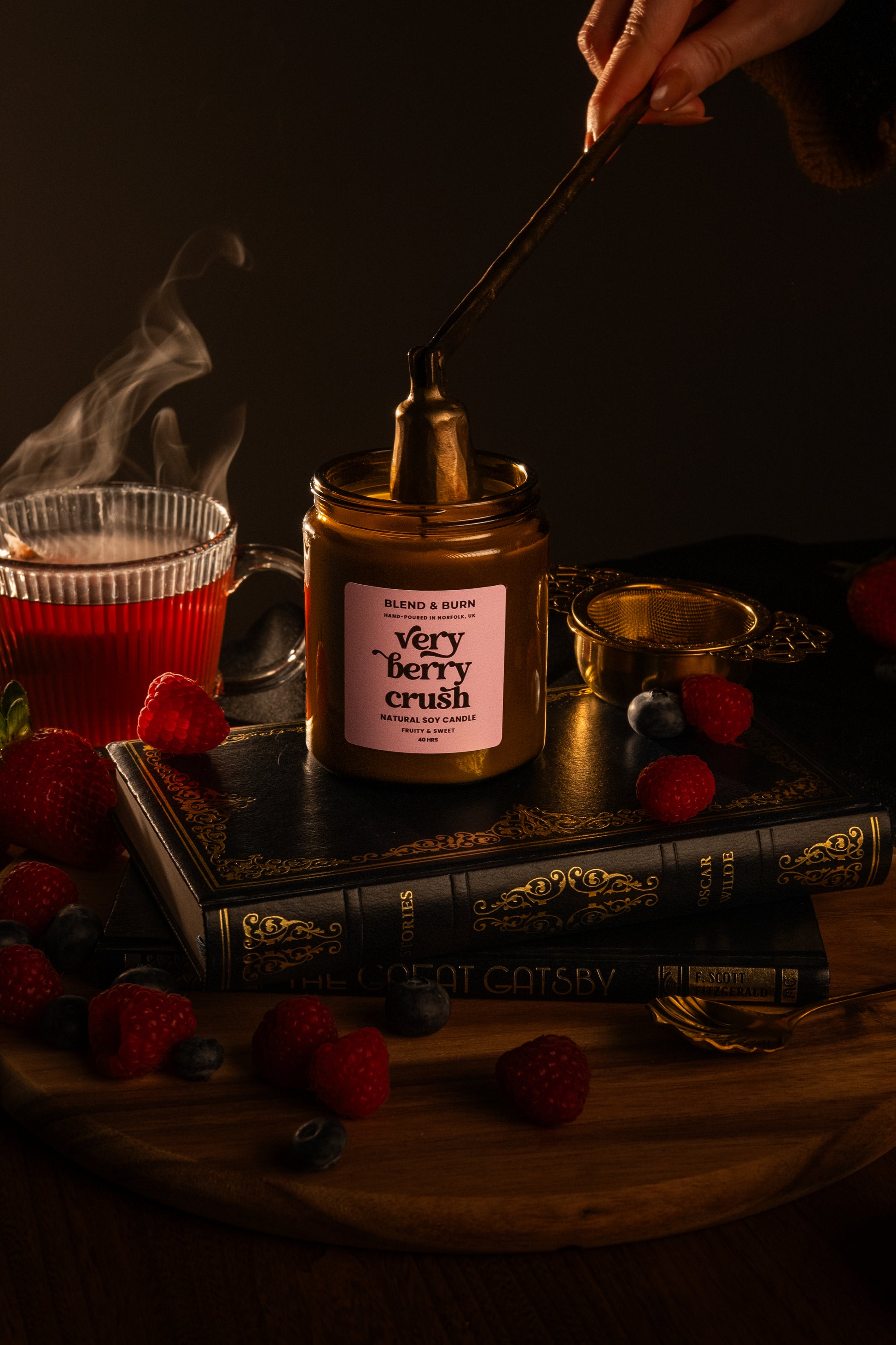 Blend & Burn – Norfolk Natural Soy Candles – Very Berry Crush – Berry Tea Scented Candle – Non Toxic – Luxury – Handmade - High Quality