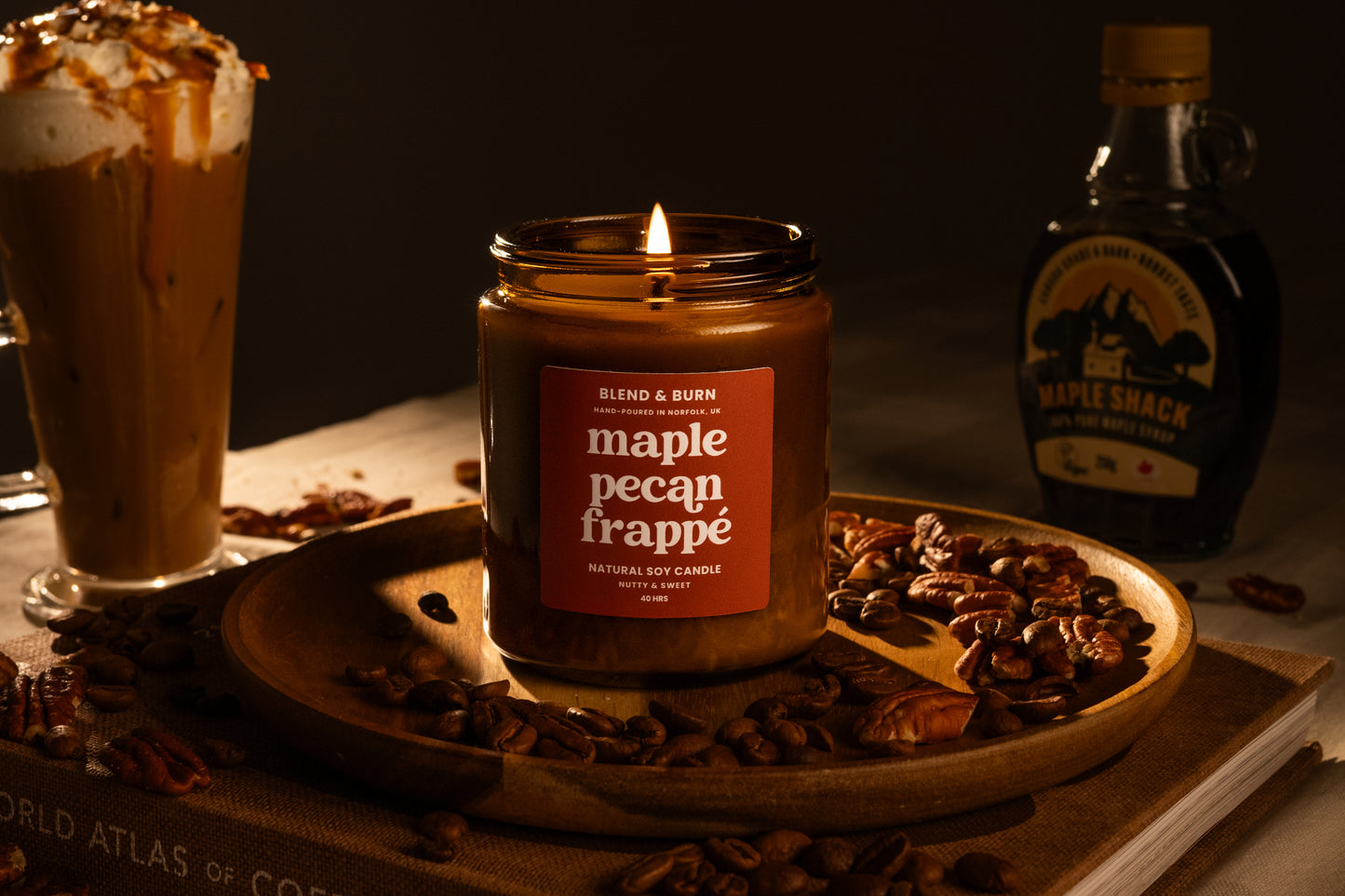 Blend & Burn – Norfolk Natural Soy Candles – Maple Pecan Frappe – Coffee Scented Candle – Non Toxic – Luxury – Handmade - High Quality