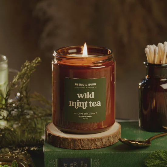 Blend & Burn – Norfolk Natural Soy Candle – Wild Mint Tea – Tea Scented – Non Toxic