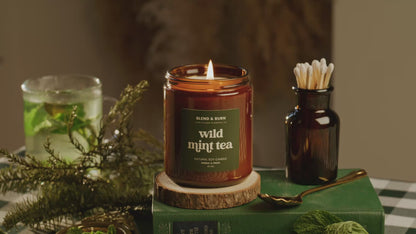 Blend & Burn – Norfolk Natural Soy Candle – Wild Mint Tea – Tea Scented – Non Toxic